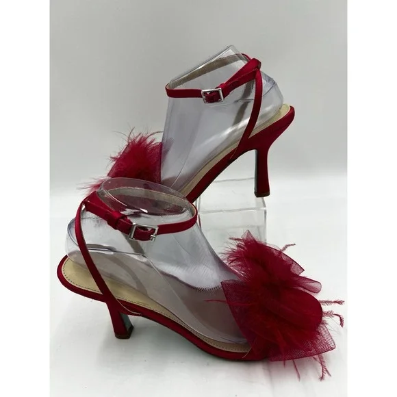 Betsy Johnson LOTTY Stiletto Sandal SZ 9.5 Hot Pink Strappy Sexy Party Wedding - Picture 4 of 8